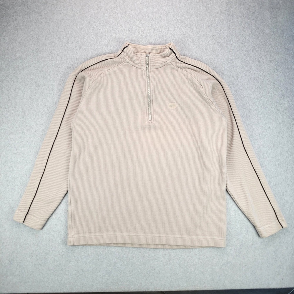 Nike Quarter Zip Pullover Mens Large Gray Ribbed Y2K Heavy F20307TWA
